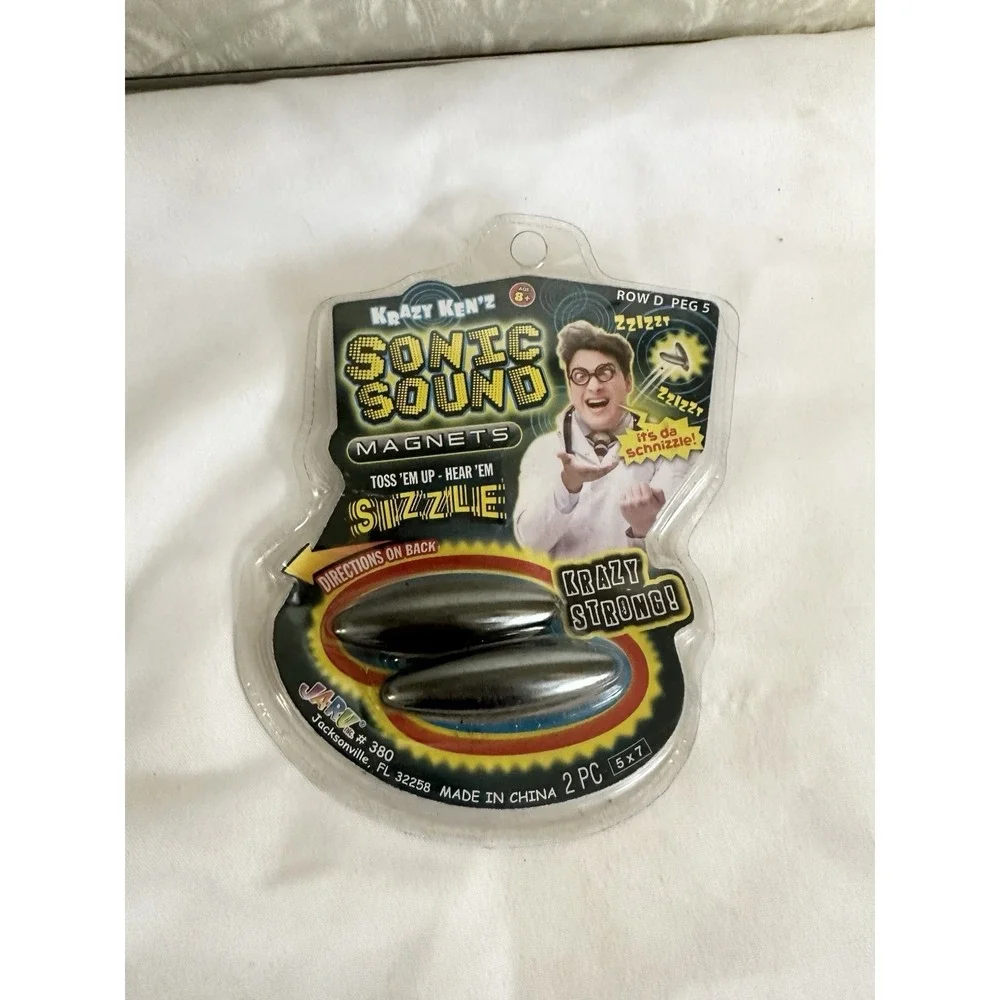 Jaru Krazy Ken'z Sonic Sound Magnets 2-Pack Silver Metal Oval MPN 380